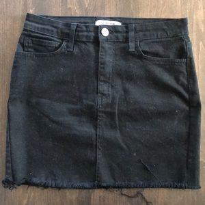 Black denim skirt